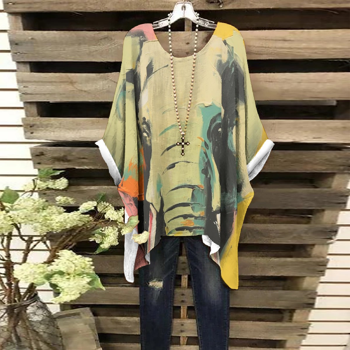 All-Over Print Women's Bat Sleeve Shirt