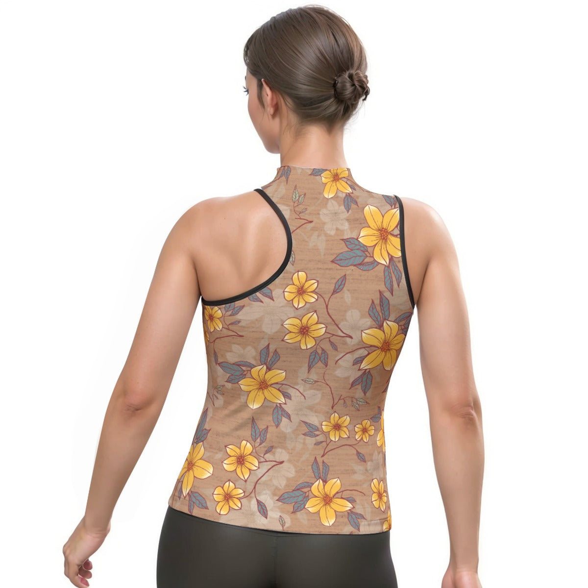 All-Over Print Women's Halter Sleeveless Asymmetrical Tank Top