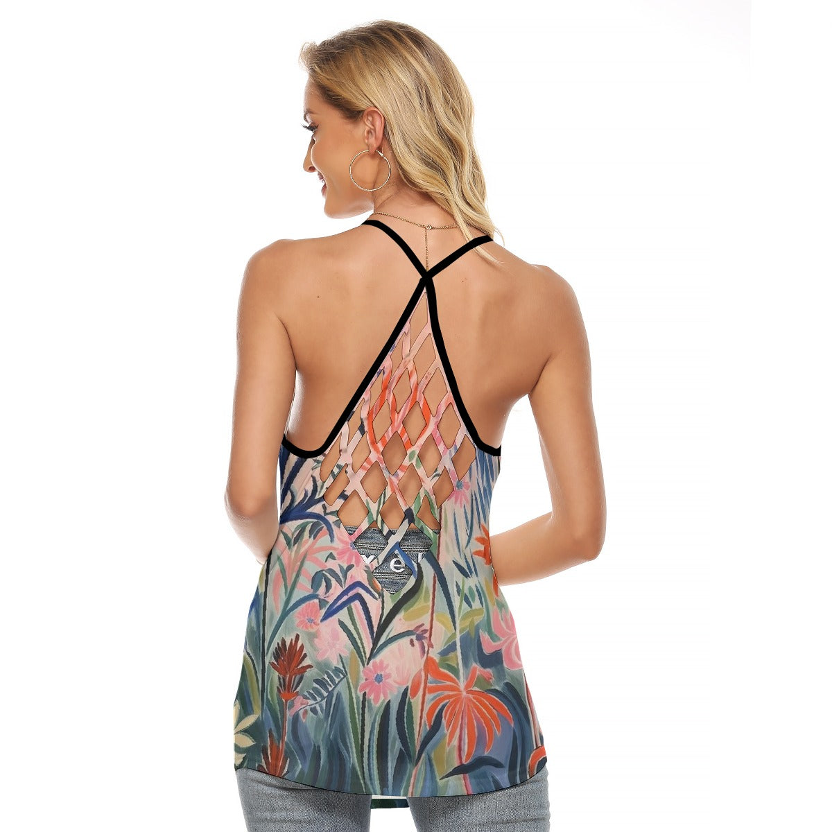 All-Over Print Women's Criss-Cross Open Back Tank Top