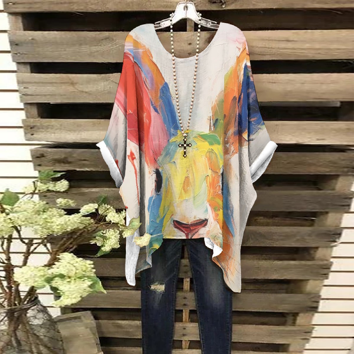 All-Over Print Women's Bat Sleeve Shirt