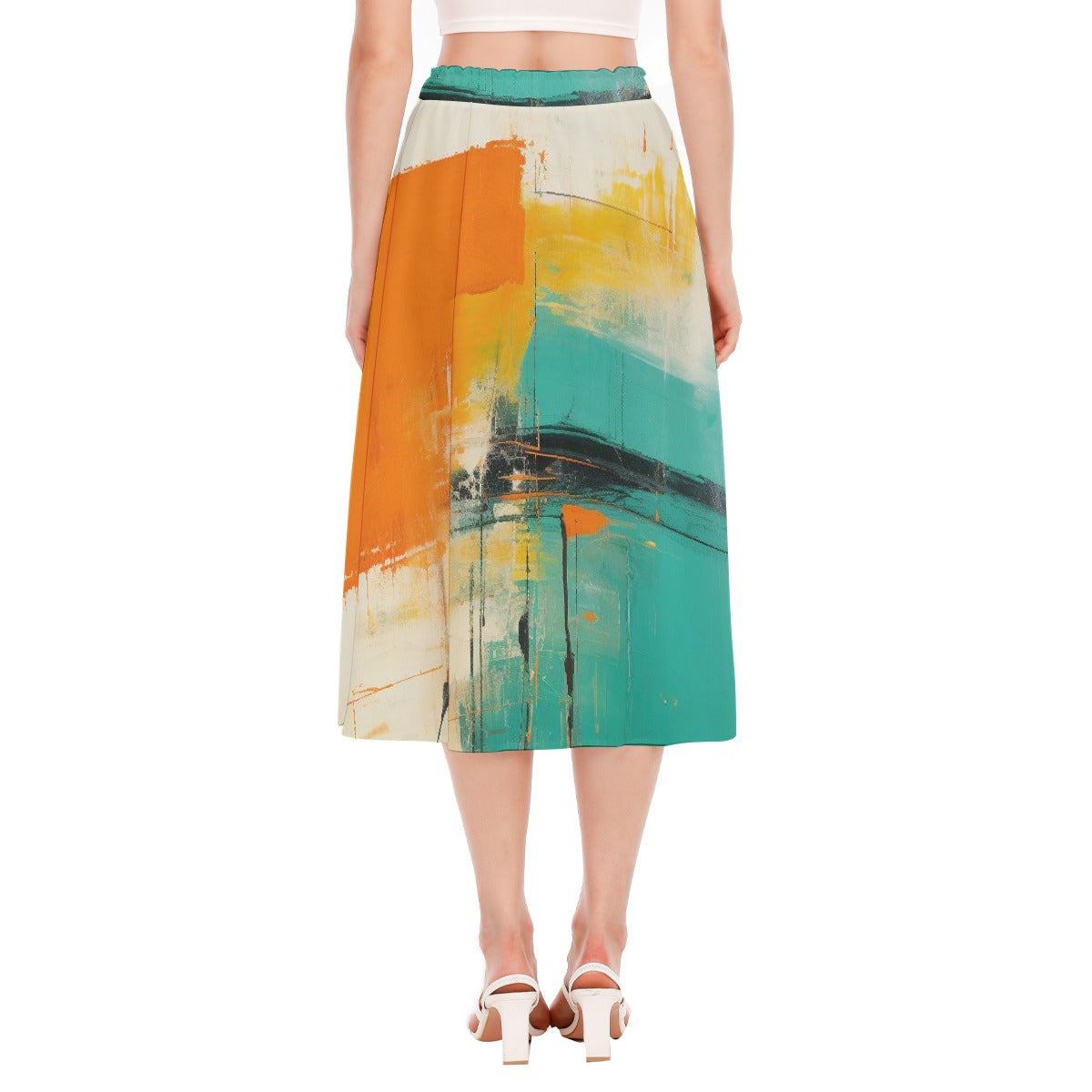 All-Over Print Women's Long Section Chiffon Skirt