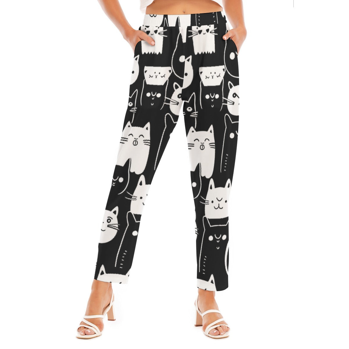 All-Over Print Women's Loose Straight-leg Pants