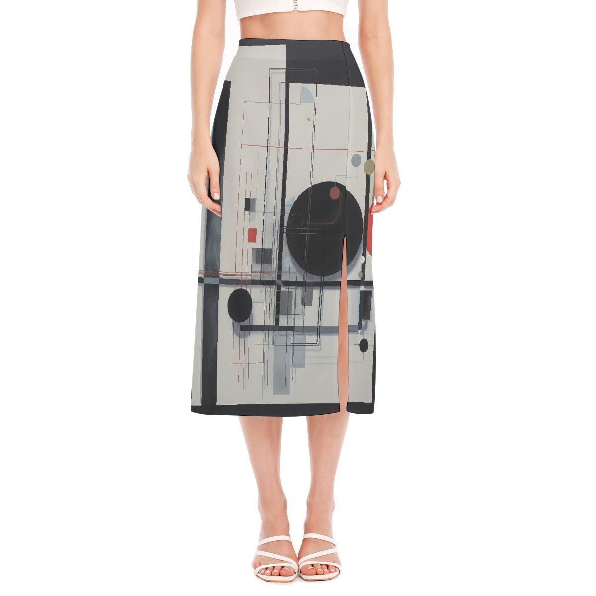 All-Over Print Women's High Slit Long Skirt