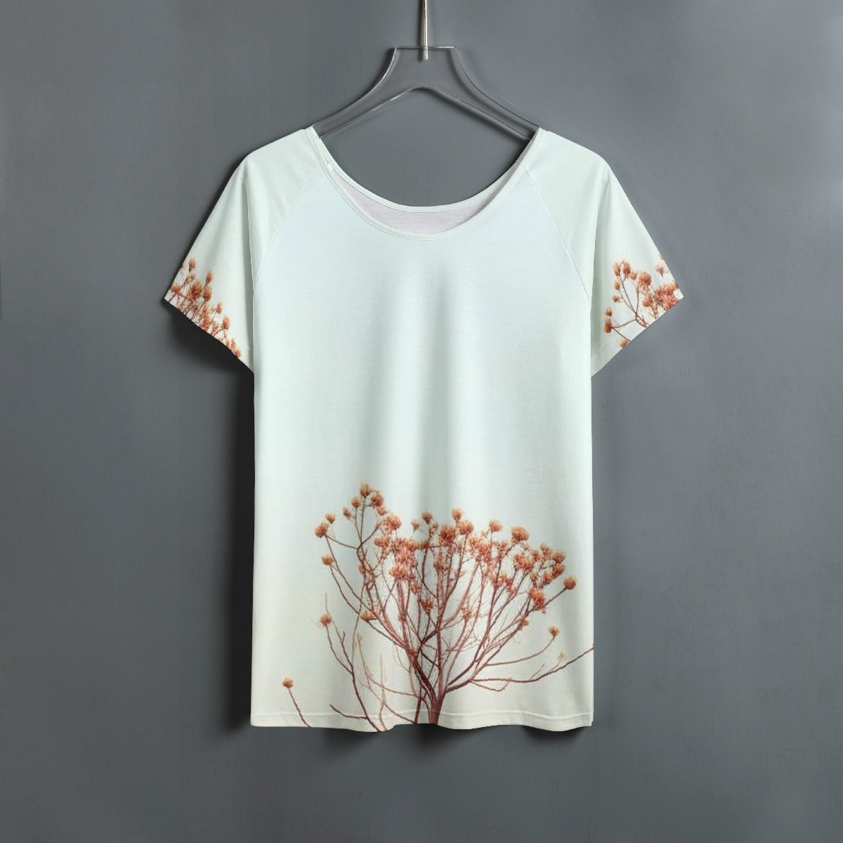 All-Over Print Women's Round Neck T-shirt With Raglan Sleeve