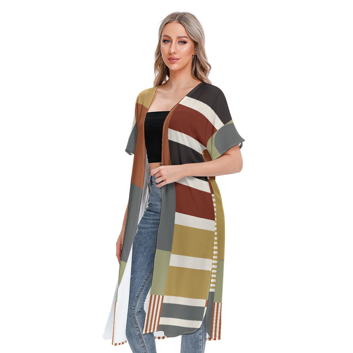 All-Over Print Women's Short Sleeve Cardigan