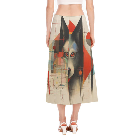 All-Over Print Women's High Slit Long Skirt