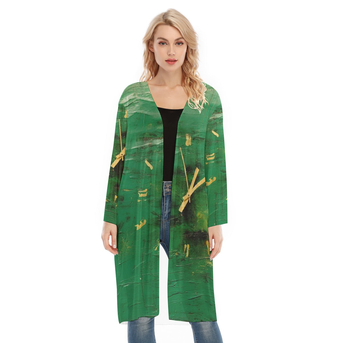 All- Over Print Women's Long Sleeve Mesh Cardigan