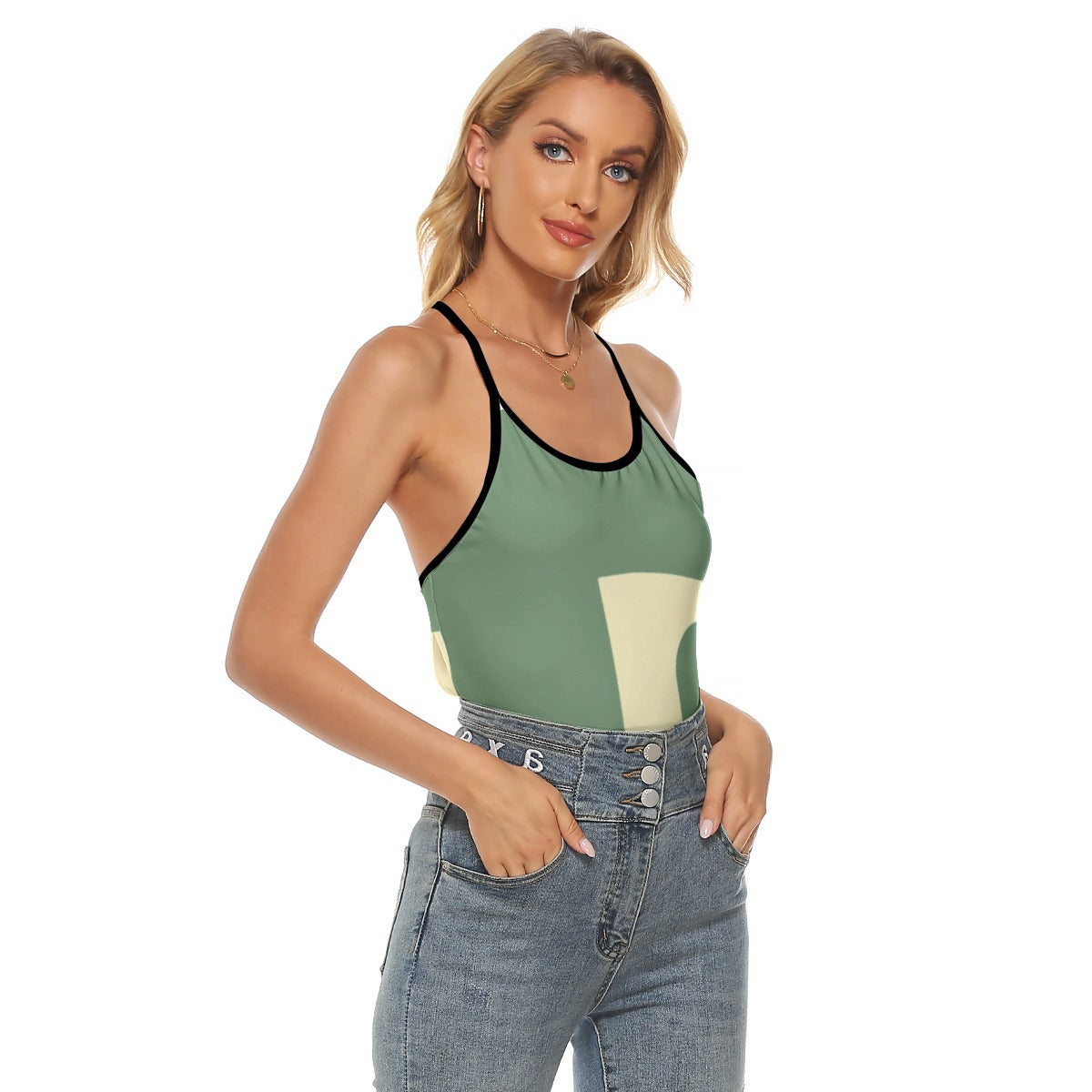 All-Over Print Women's Criss-Cross Open Back Tank Top