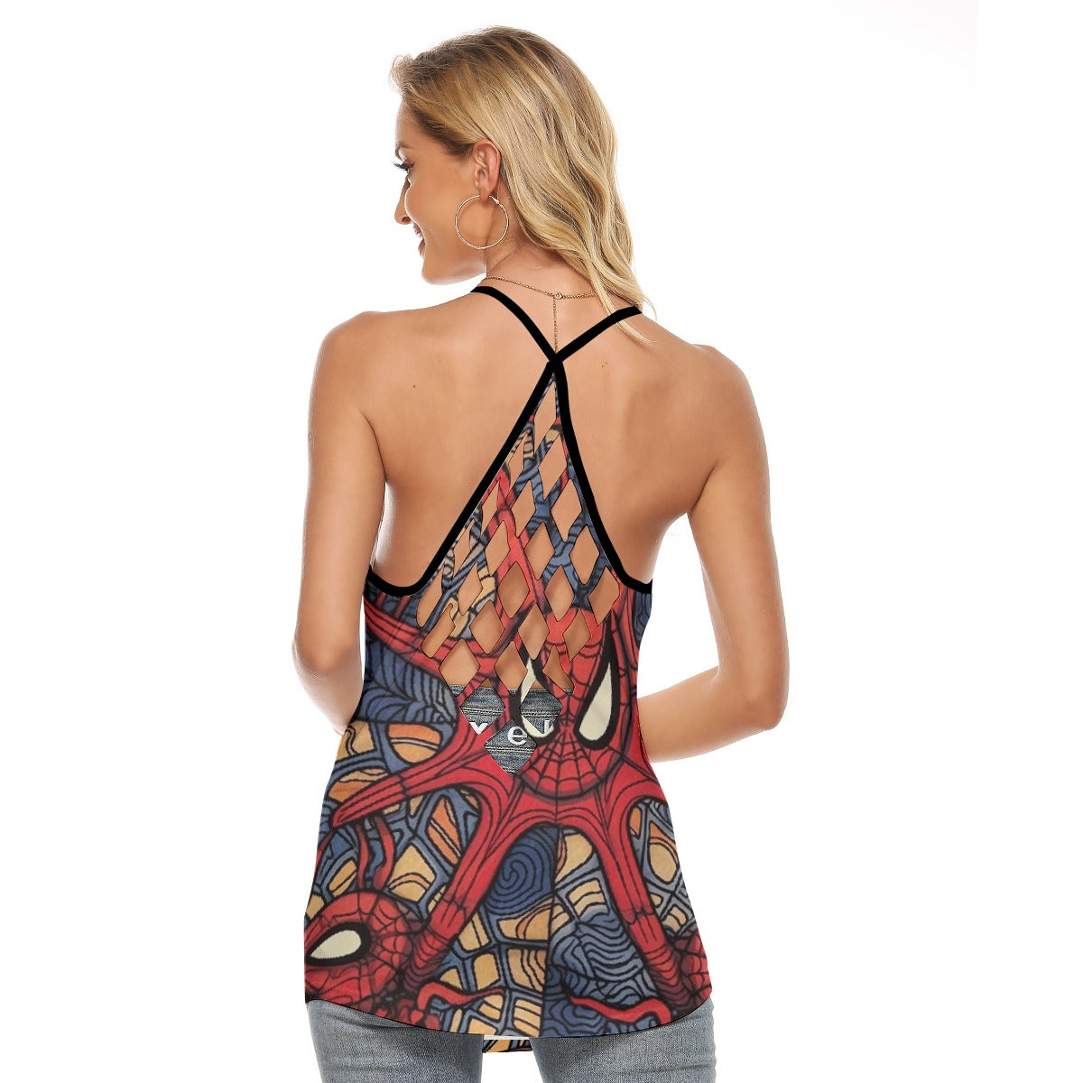 All-Over Print Women's Criss-Cross Open Back Tank Top