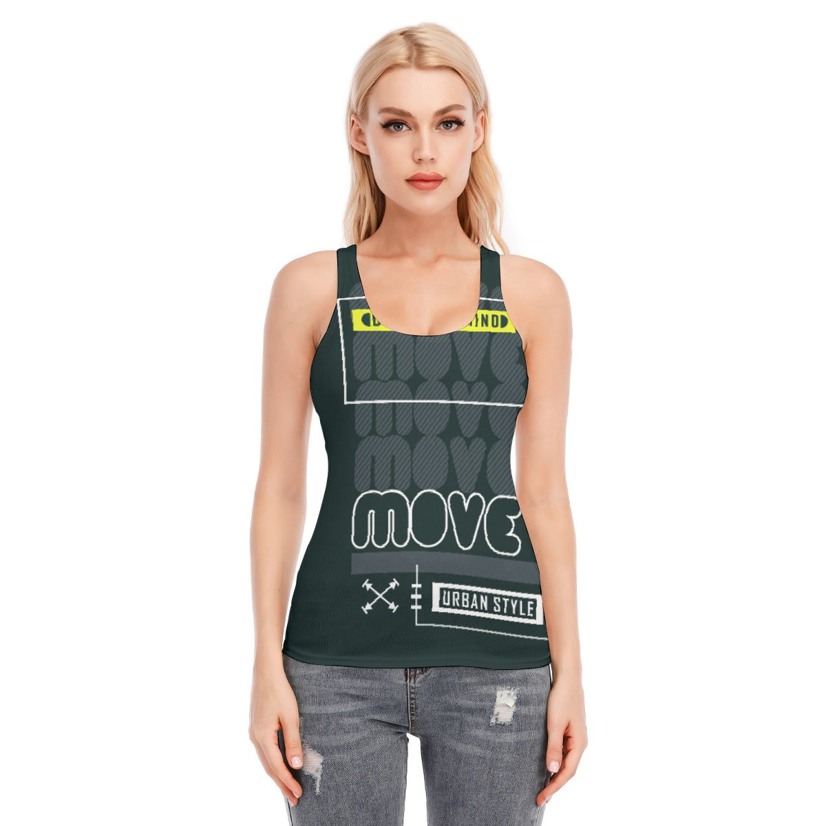 All-Over Print Women's Racer Vest | 190GSM Cotton