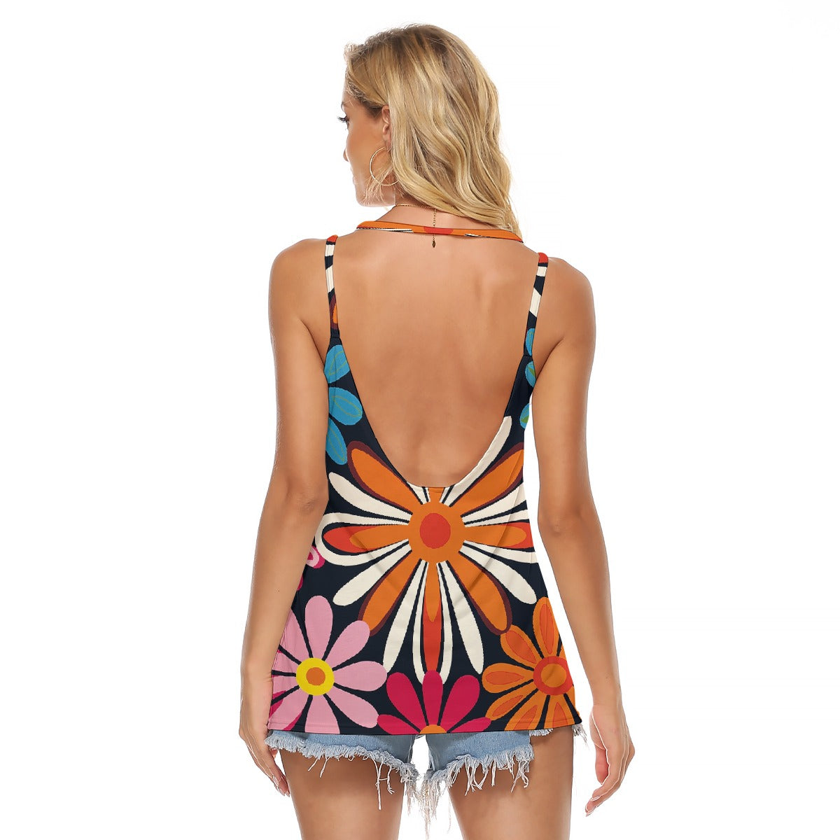 All-Over Print Women's Halter Top With Backless