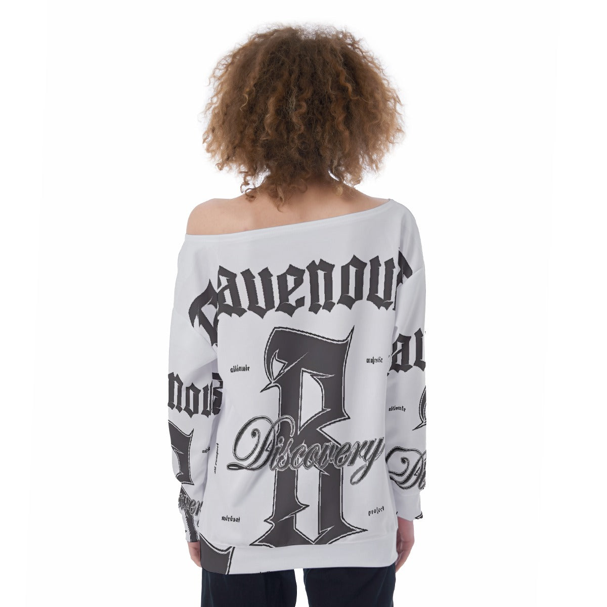 All-Over Print Oversized Women's Off-Shoulder Sweatshirt