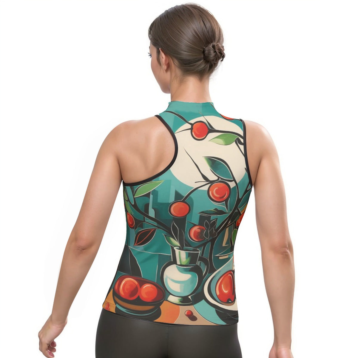 All-Over Print Women's Halter Sleeveless Asymmetrical Tank Top