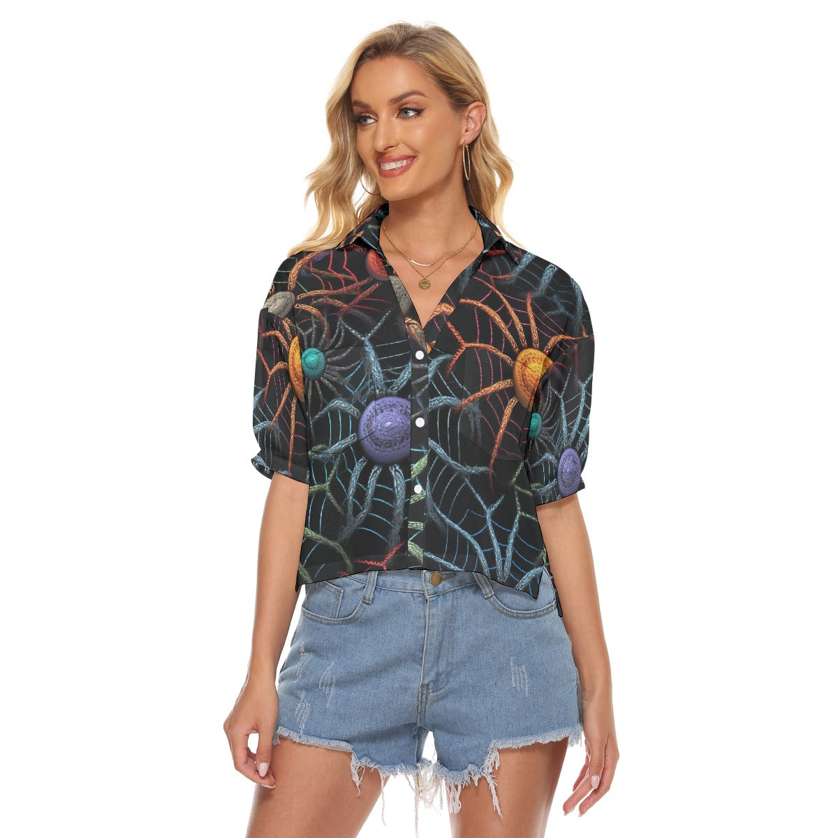 All-Over Print Women's V-neck Shirts