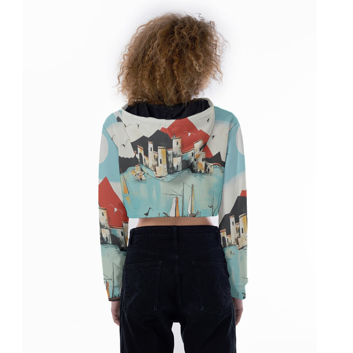 All-Over Print Women's Crop Top Hoodie