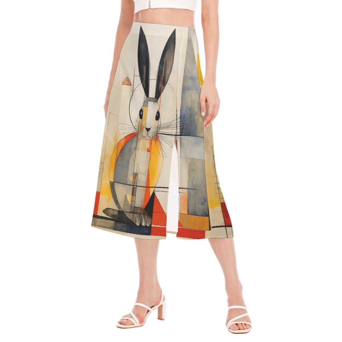 All-Over Print Women's High Slit Long Skirt