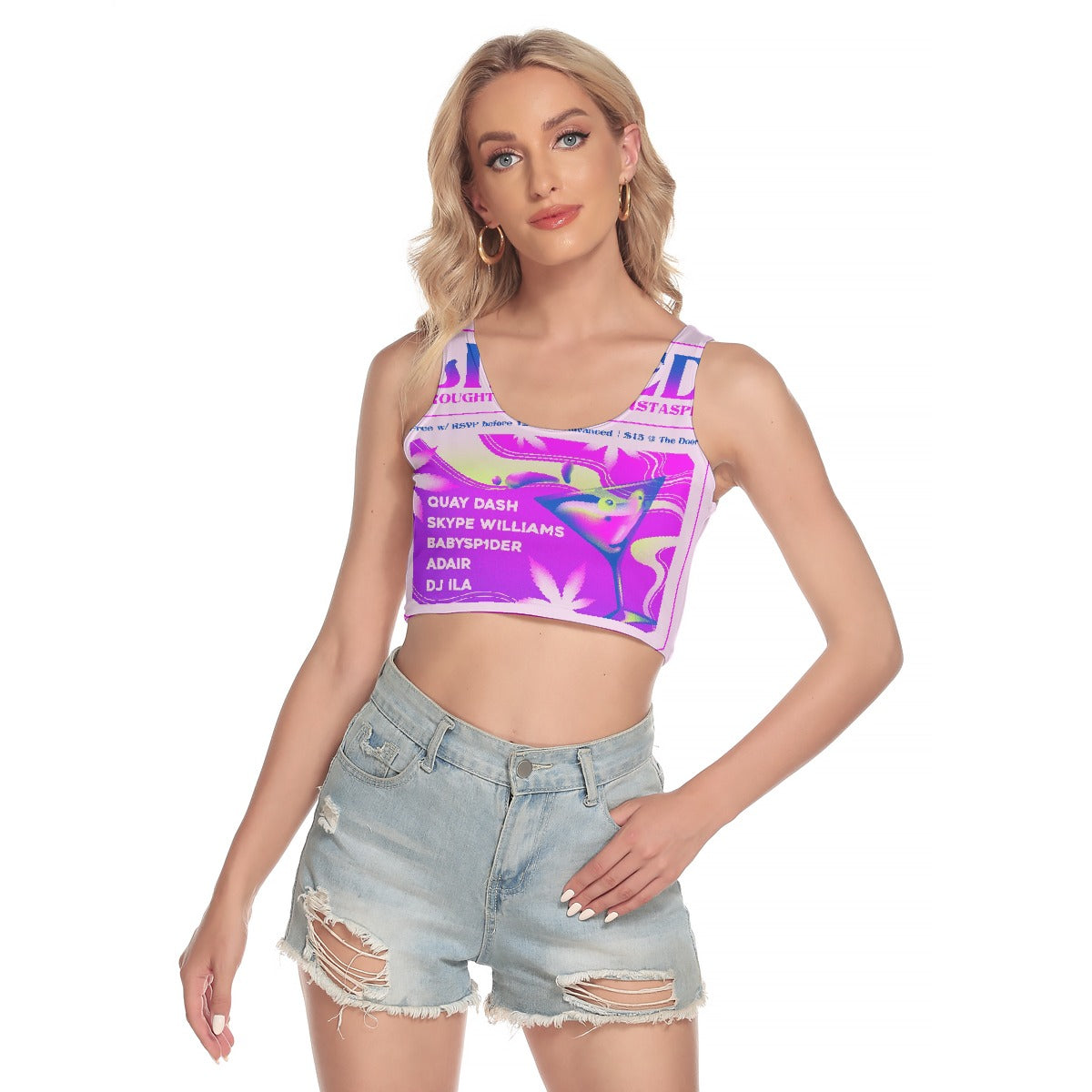 All-Over Print Women's Sport Crop Tank Top