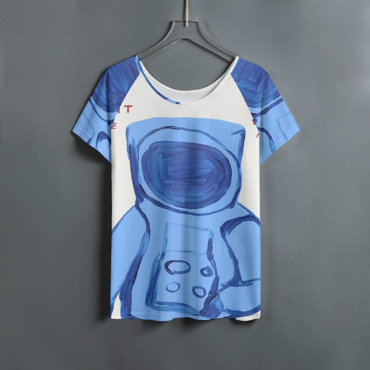 All-Over Print Women's Round Neck T-shirt With Raglan Sleeve