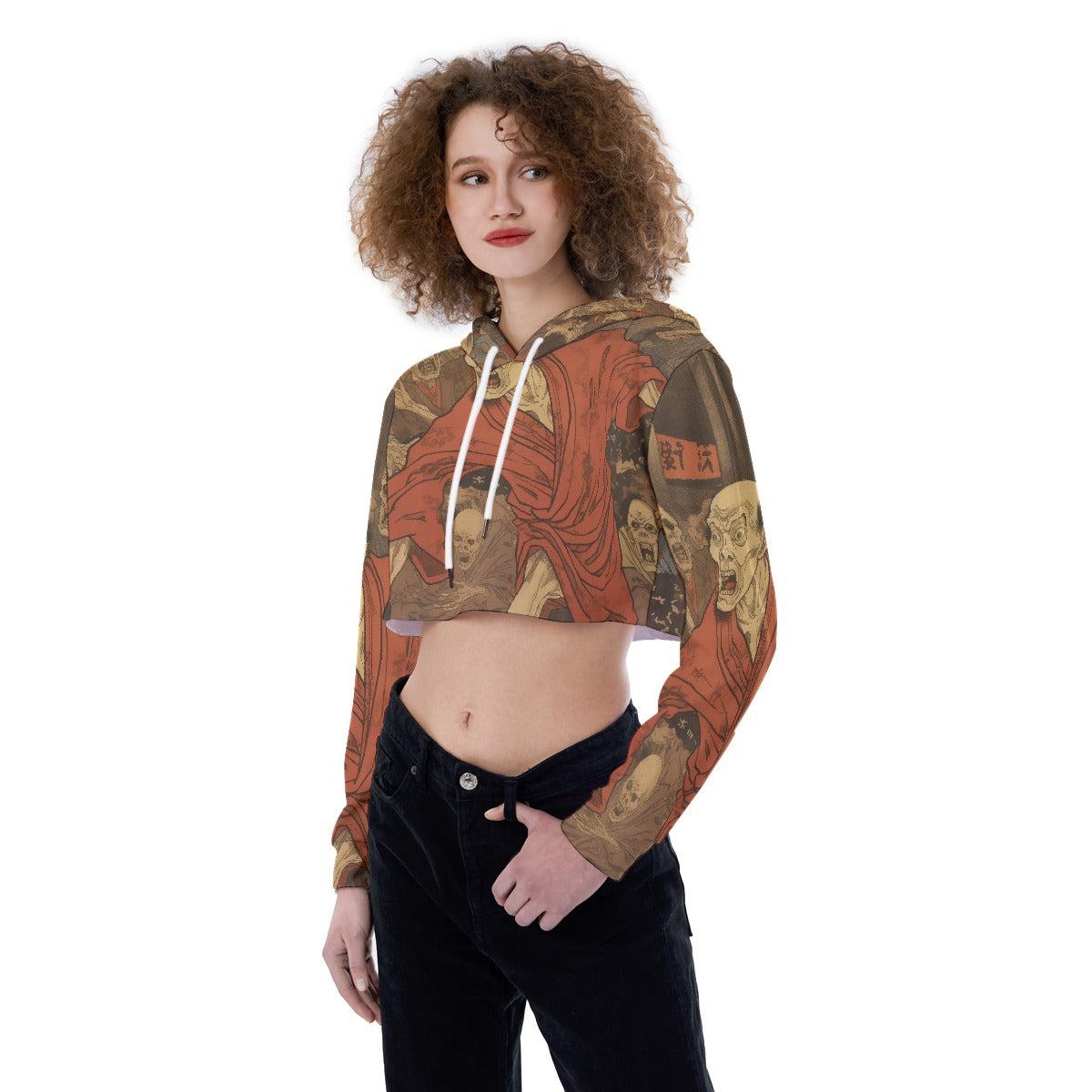 All-Over Print Women's Crop Top Hoodie