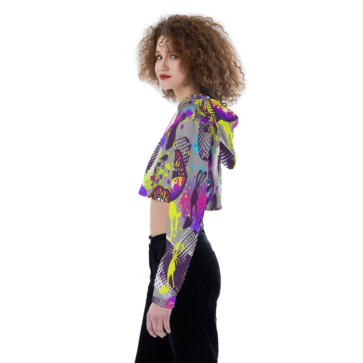 All-Over Print Women's Crop Top Hoodie