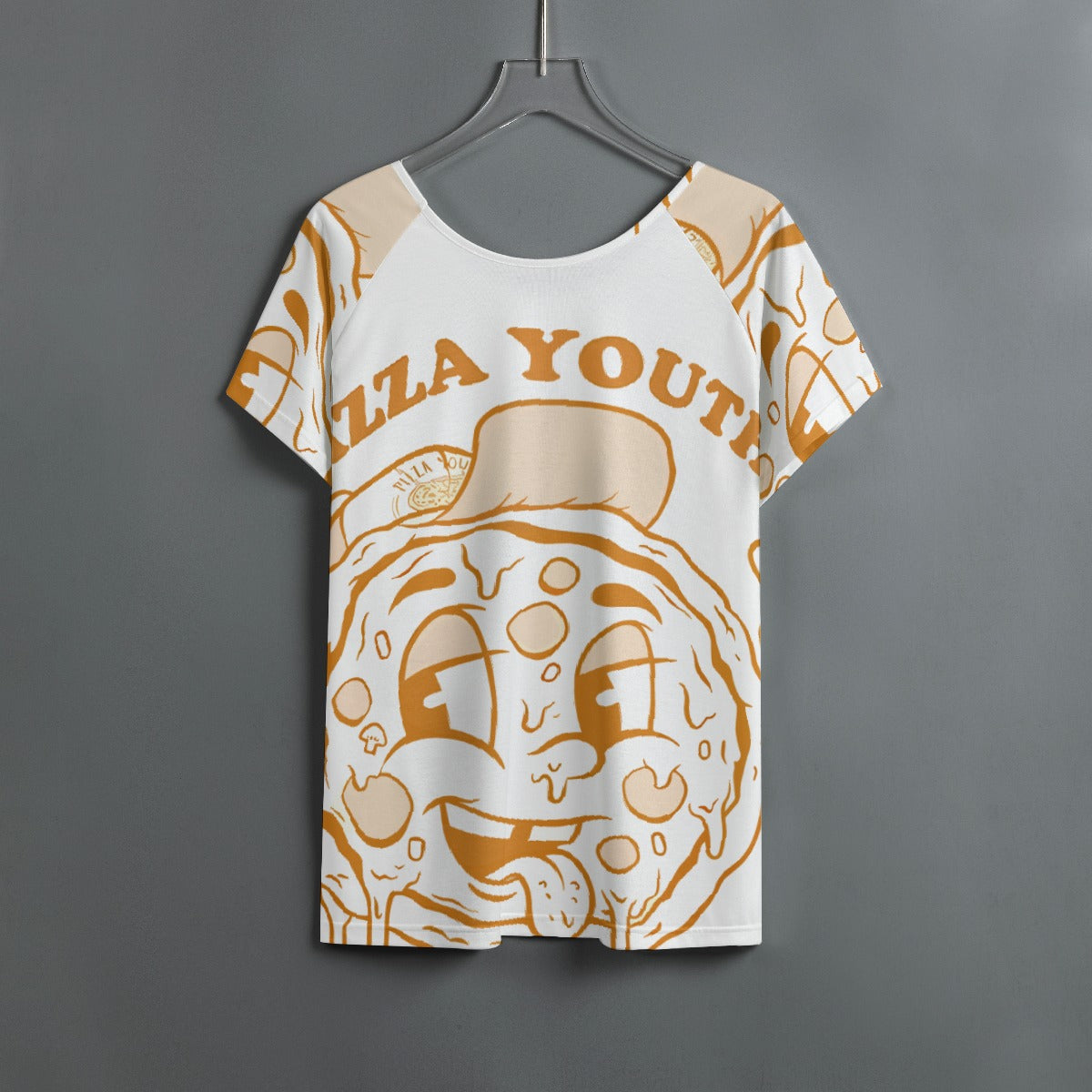 All-Over Print Women's Round Neck T-shirt With Raglan Sleeve