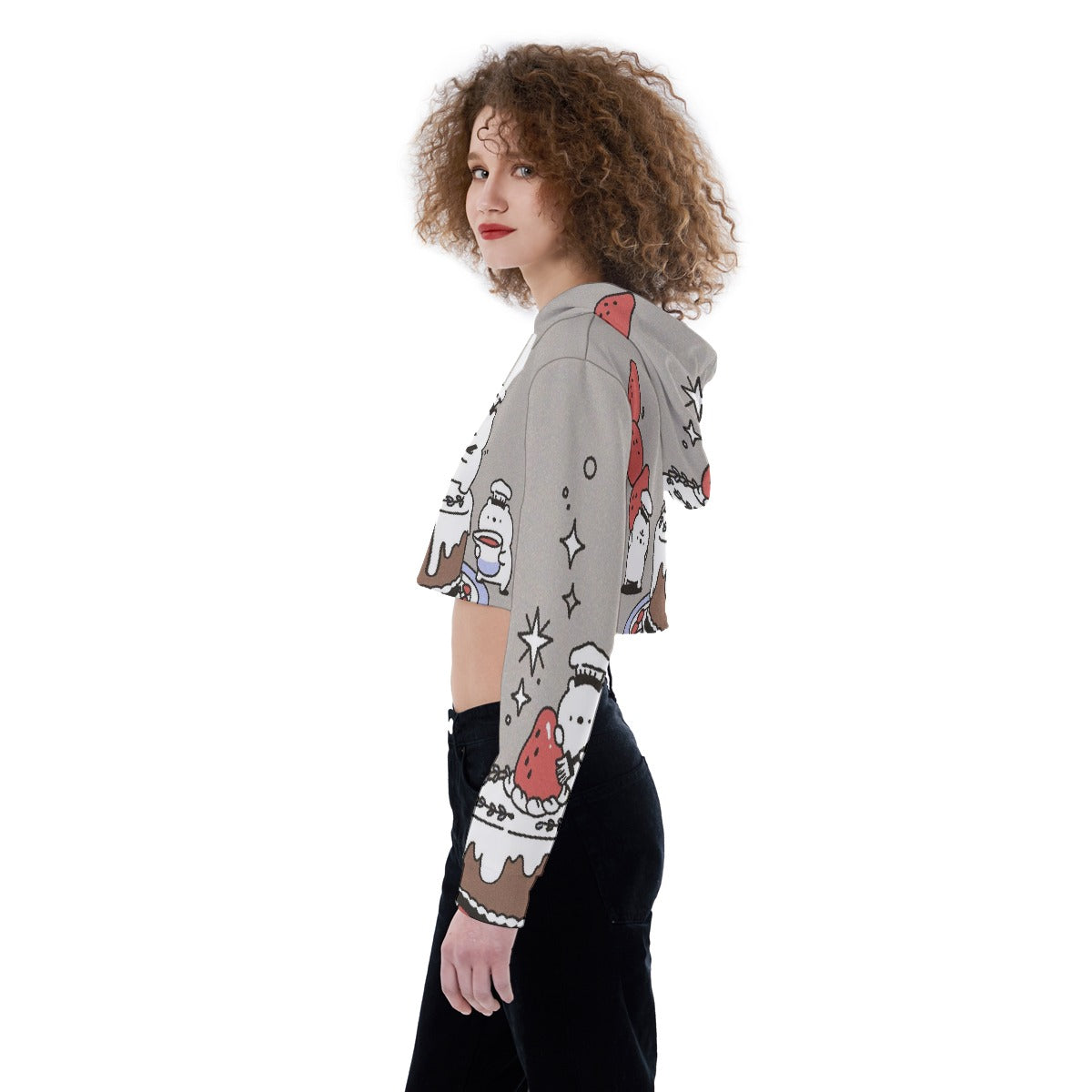 All-Over Print Women's Crop Top Hoodie