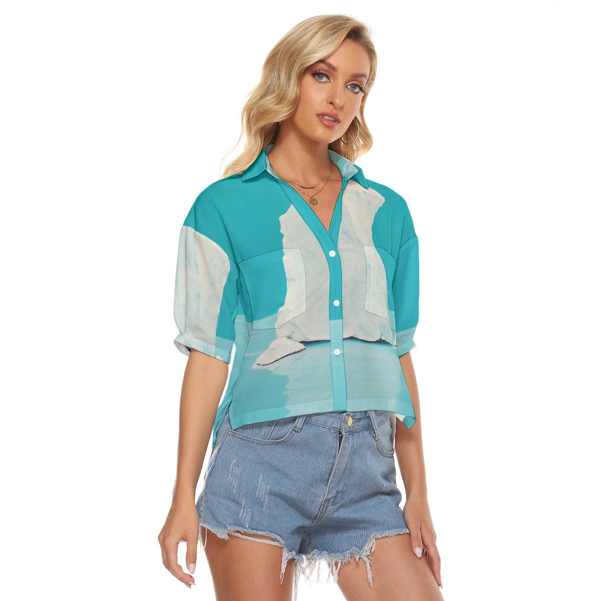 All-Over Print Women's V-neck Shirts