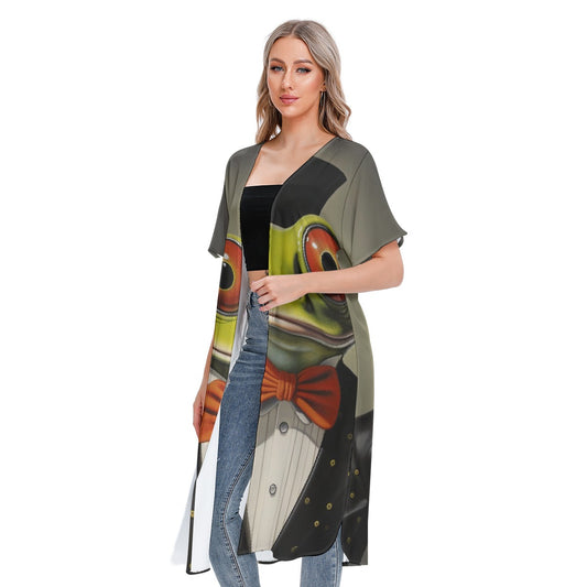 All-Over Print Women's Short Sleeve Cardigan