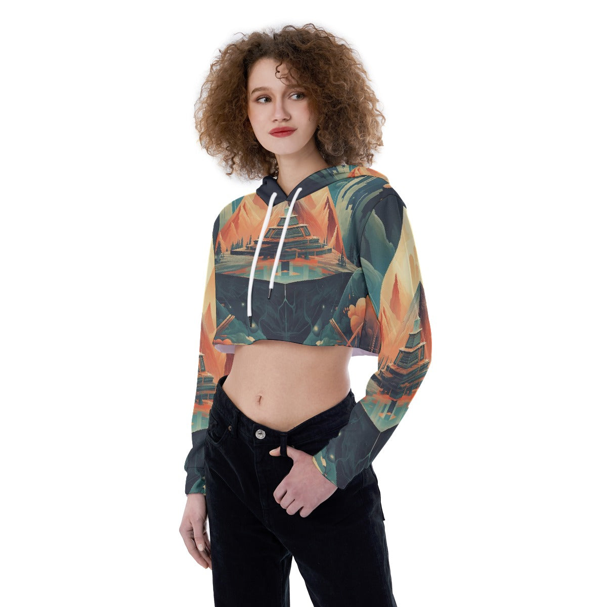 All-Over Print Women's Crop Top Hoodie