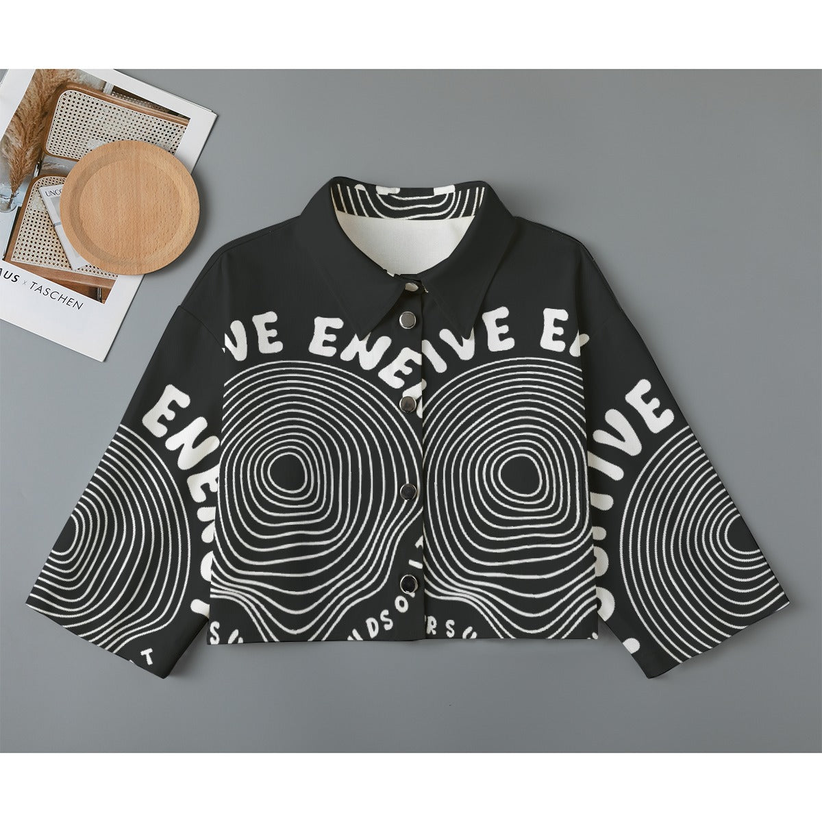 All-Over Print Women's Cropped Jacket | 245GSM Cotton