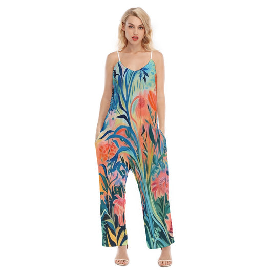 All-Over Print Women's Loose Cami Jumpsuit