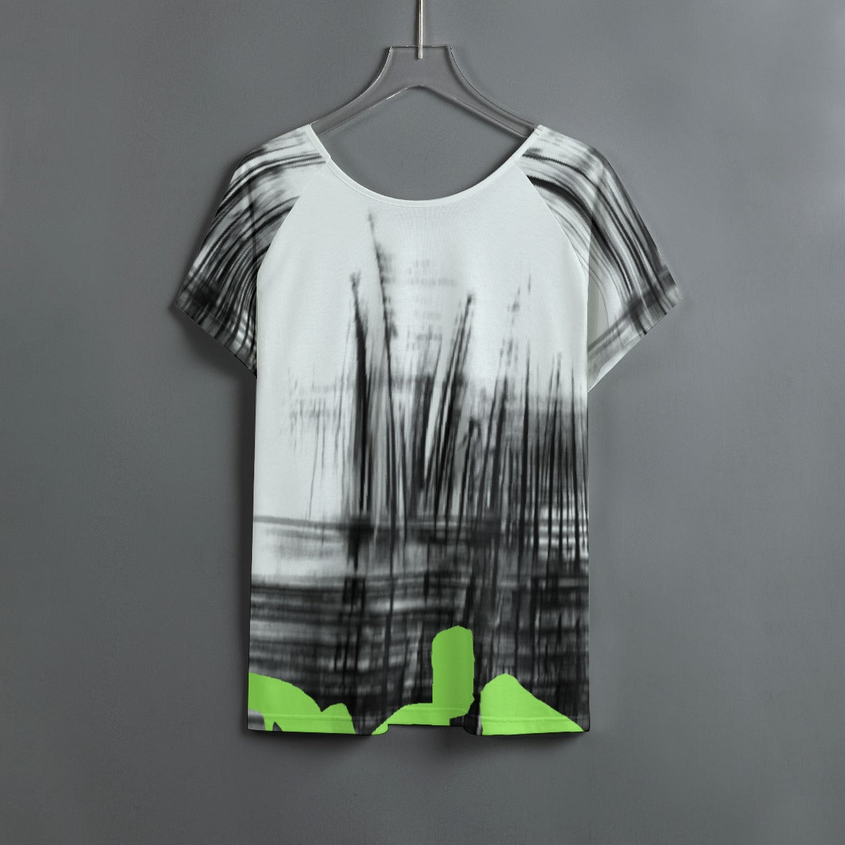 All-Over Print Women's Round Neck T-shirt With Raglan Sleeve