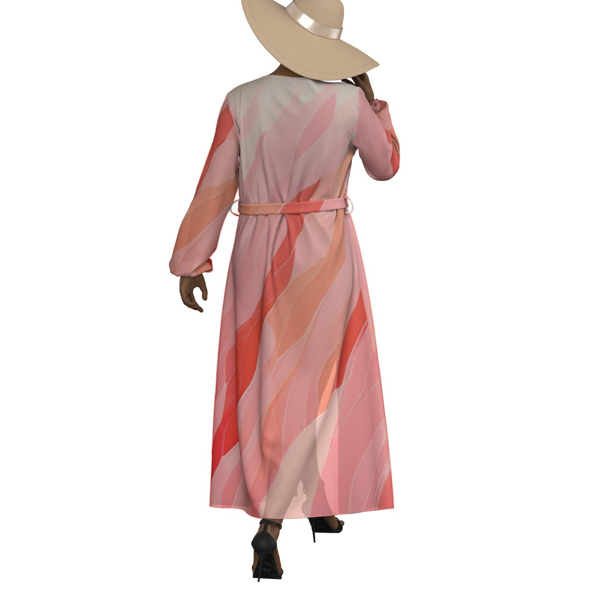 All-Over Print Women's Lace-up Chiffon Robe