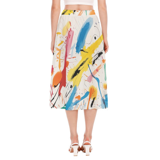 All-Over Print Women's Long Section Chiffon Skirt