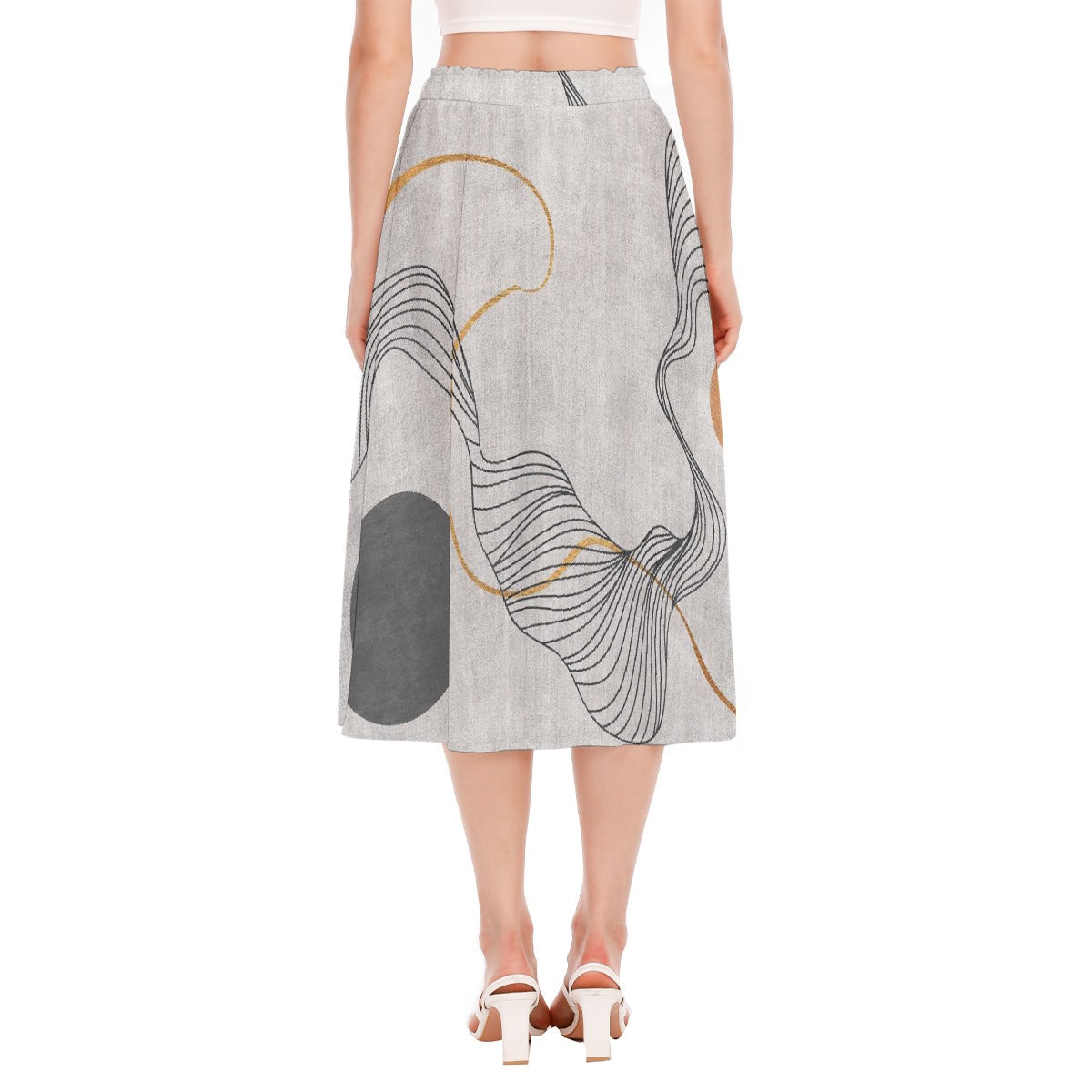 All-Over Print Women's Long Section Chiffon Skirt