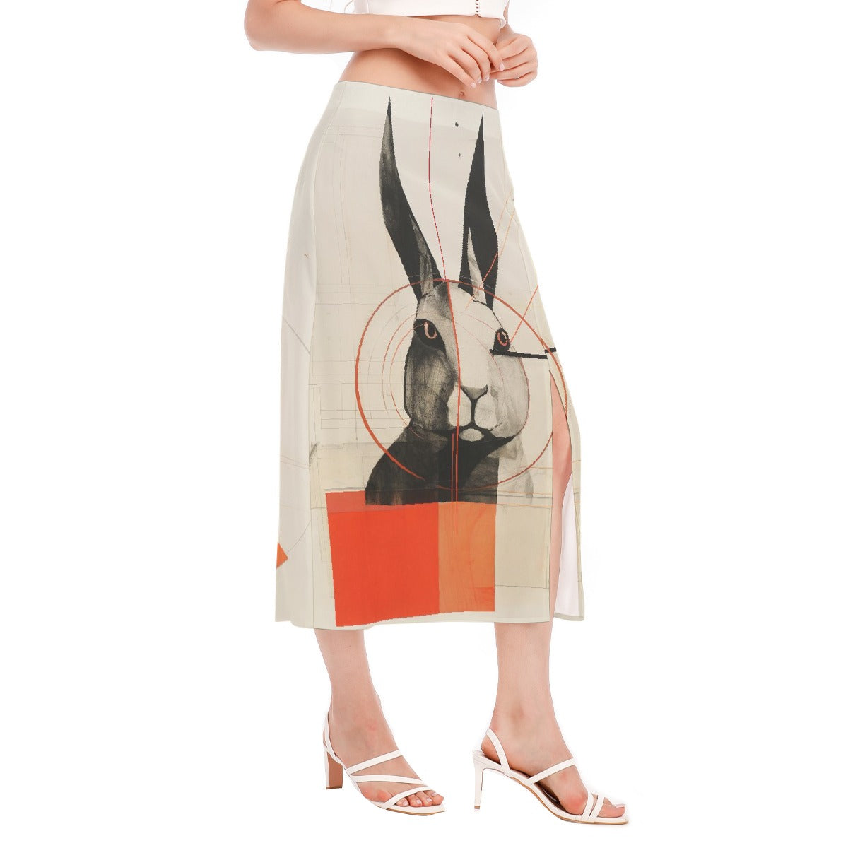 All-Over Print Women's High Slit Long Skirt