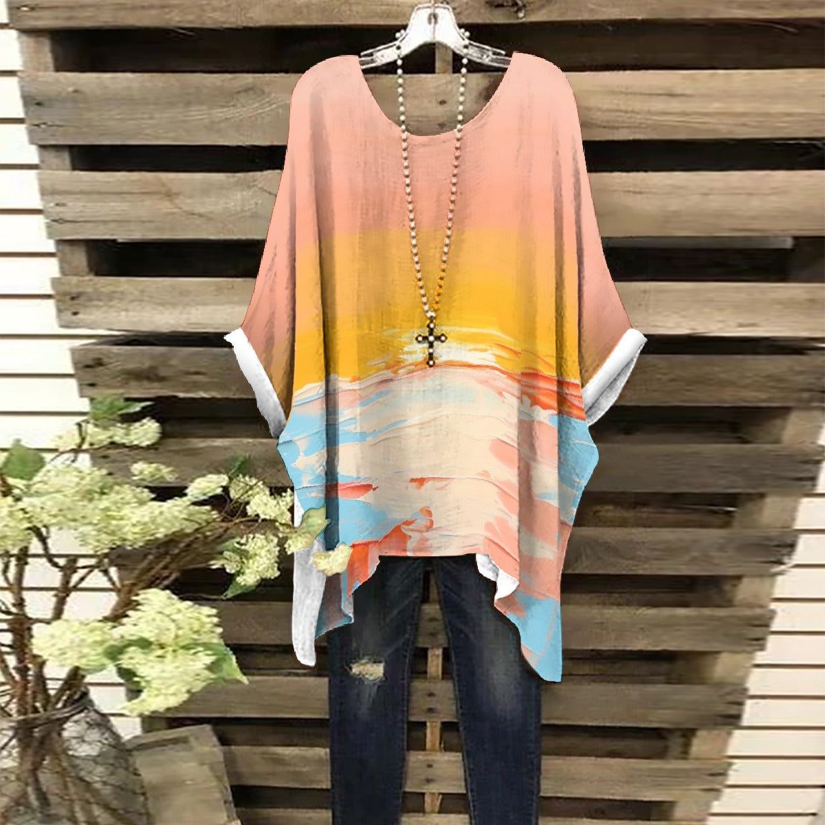 All-Over Print Women's Bat Sleeve Shirt