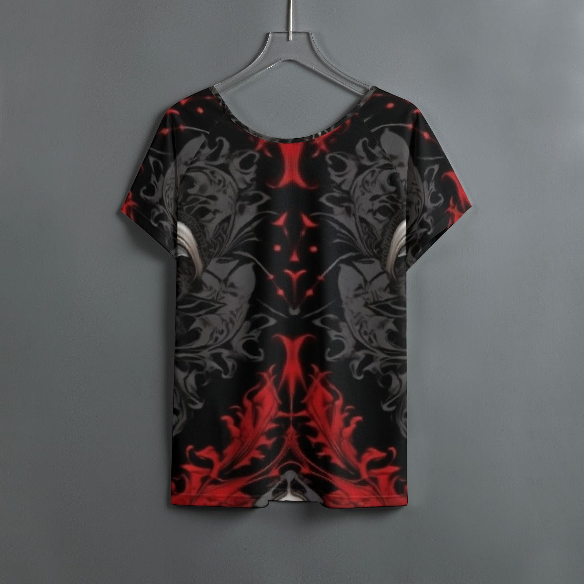 All-Over Print Women's Round Neck T-shirt With Raglan Sleeve