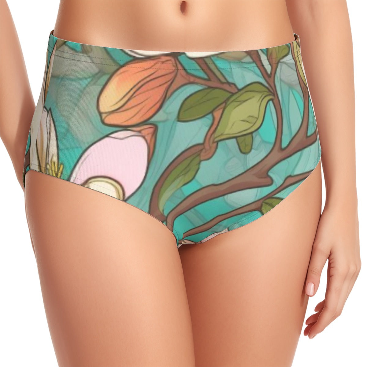 All-Over Print Women's Swimsuit Set With Halter