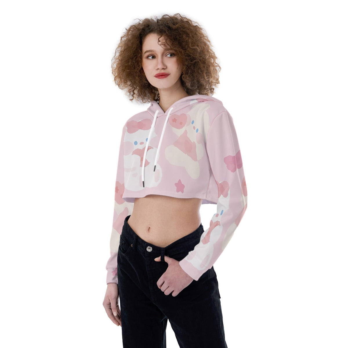 All-Over Print Women's Crop Top Hoodie