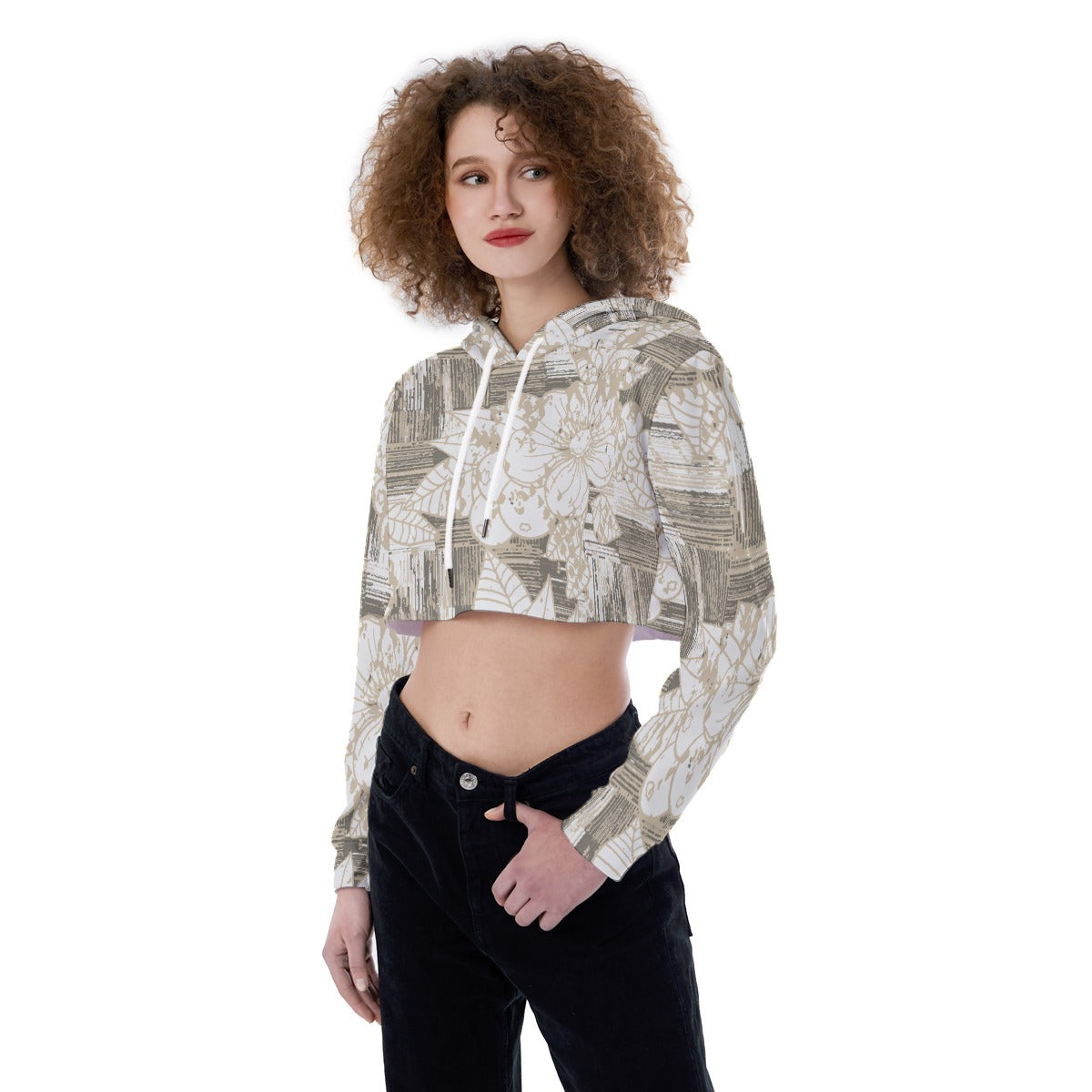 All-Over Print Women's Crop Top Hoodie