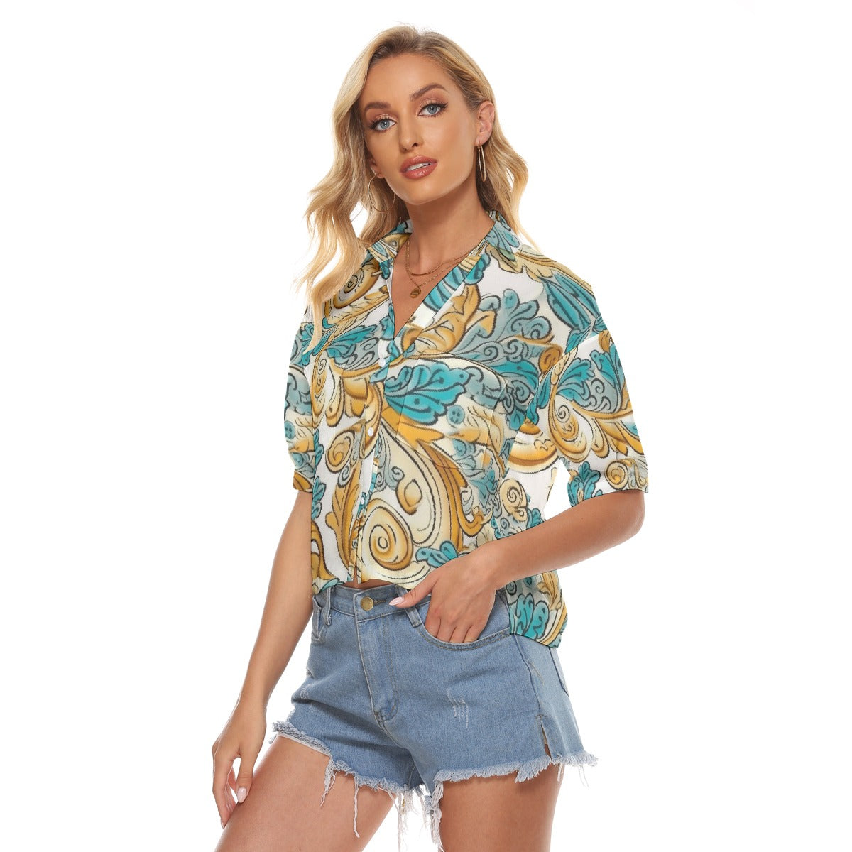 All-Over Print Women's V-neck Shirts
