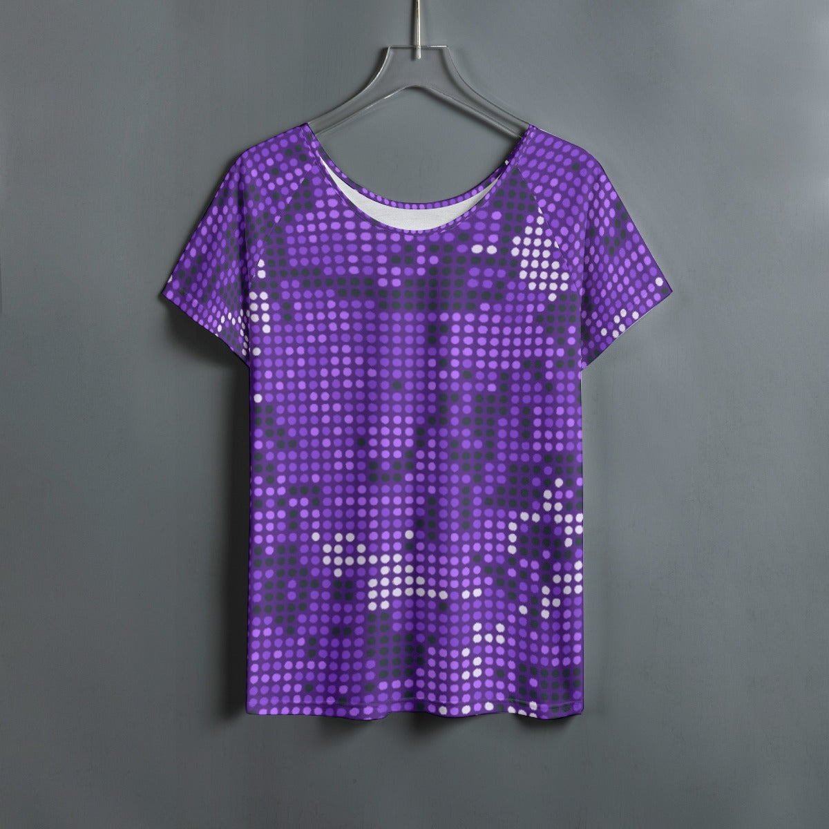 All-Over Print Women's Round Neck T-shirt With Raglan Sleeve