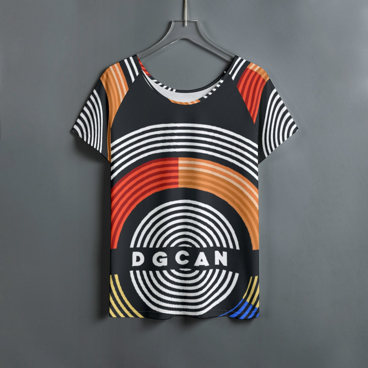 All-Over Print Women's Round Neck T-shirt With Raglan Sleeve