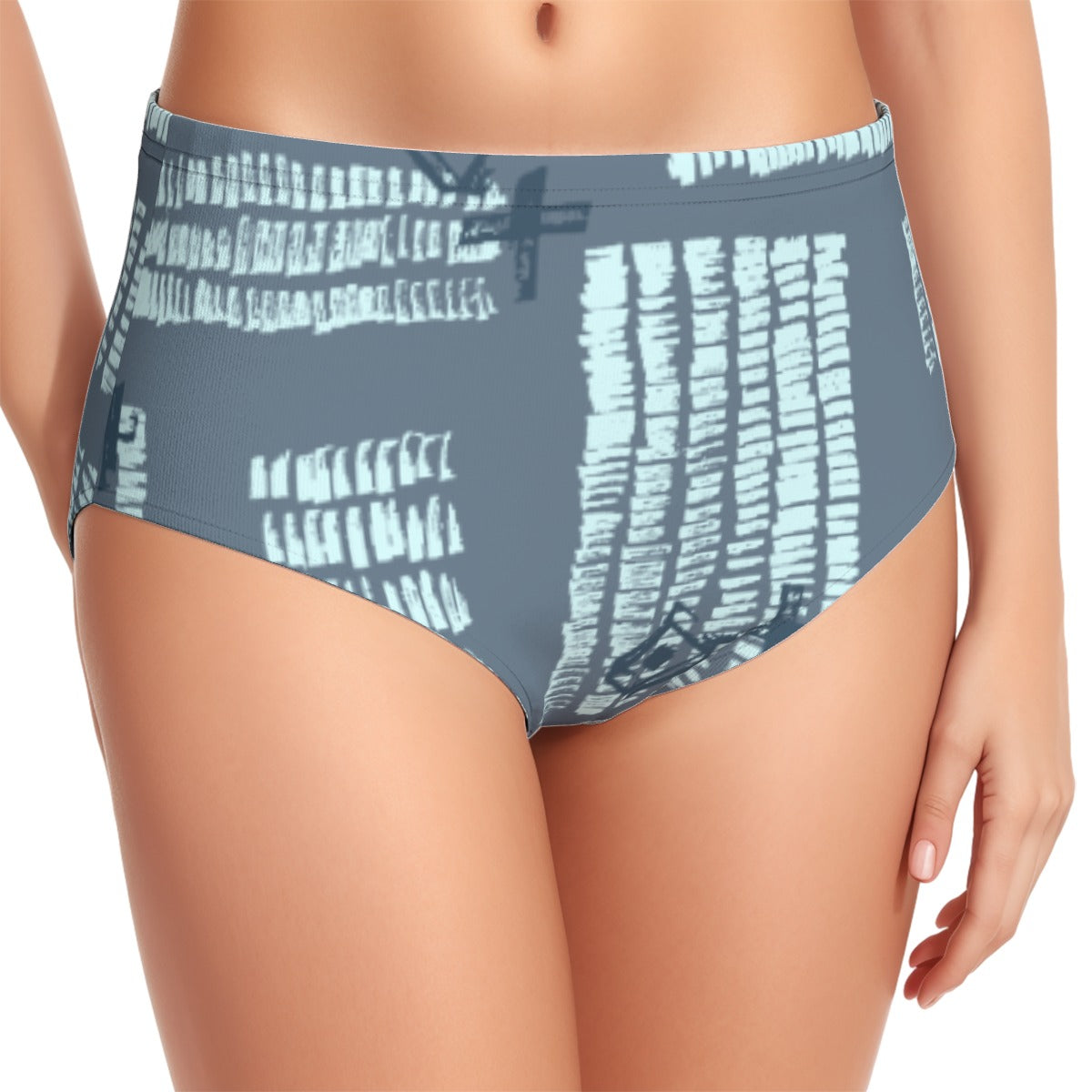 All-Over Print Women's Swimsuit Set With Halter