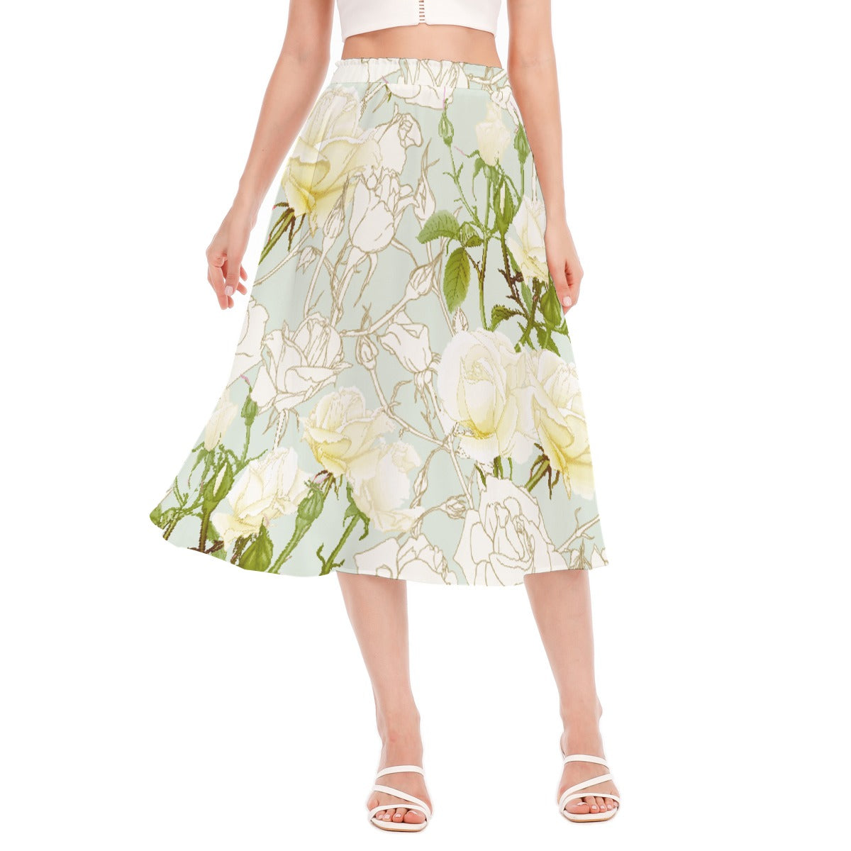All-Over Print Women's Long Section Chiffon Skirt