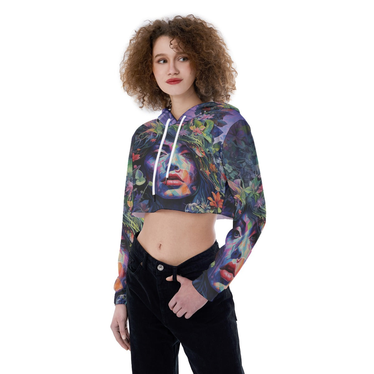 All-Over Print Women's Crop Top Hoodie