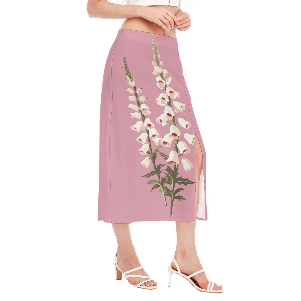 All-Over Print Women's High Slit Long Skirt