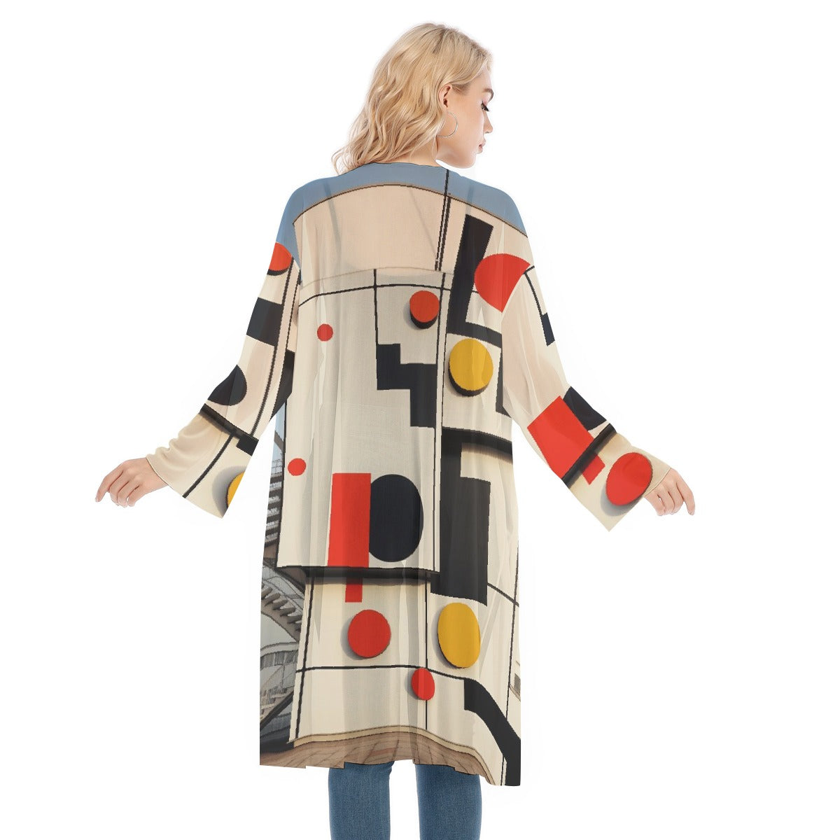 All- Over Print Women's Long Sleeve Mesh Cardigan