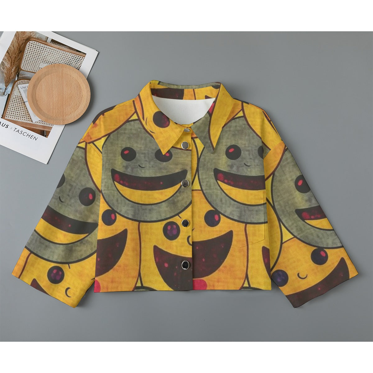 All-Over Print Women's Cropped Jacket | 245GSM Cotton